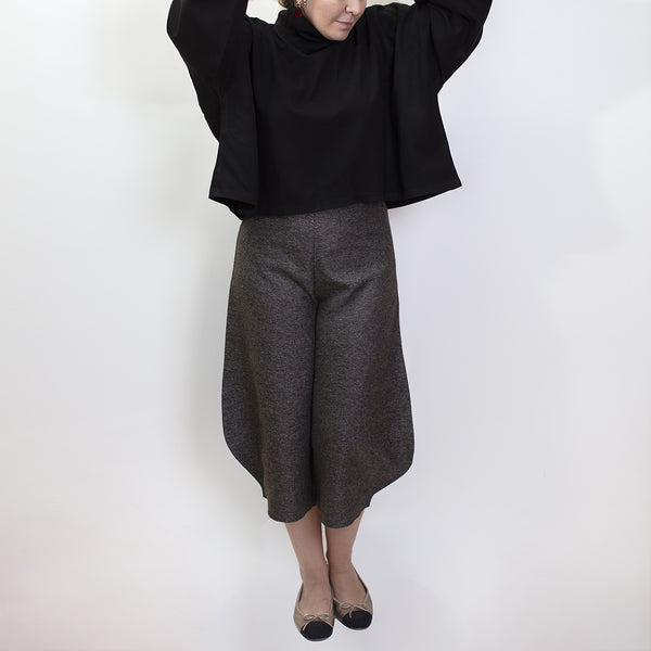 Curved Wool Trousers